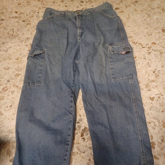 Vintage Route 66 Men's Heavy Cargo Jeans Blue 36" x 31" - Picture 1 of 5